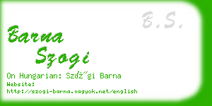 barna szogi business card